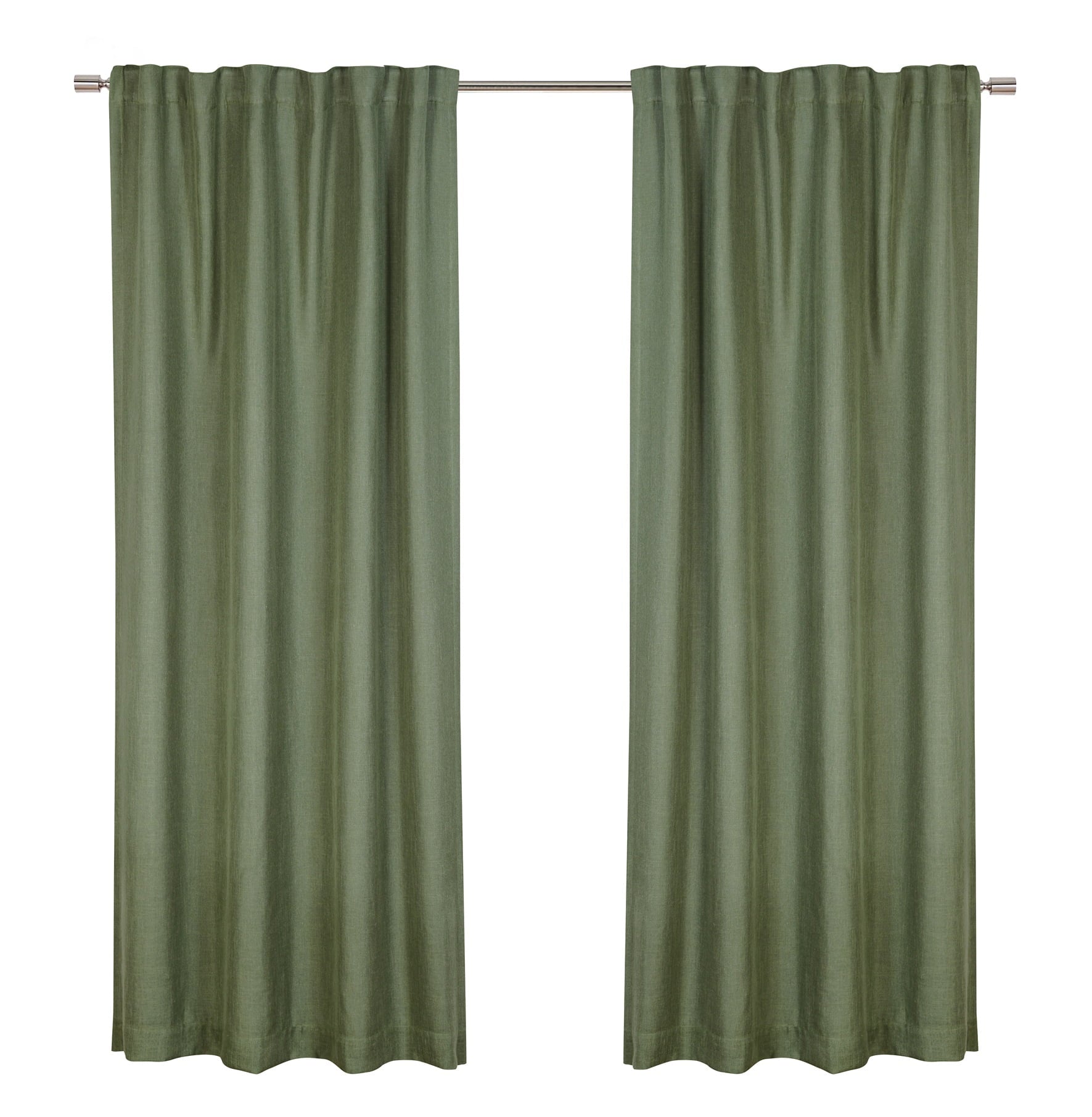 Better Homes & Gardens 100% Blackout Linen Blend Single Curtain, 50x84, Dark Cilantro