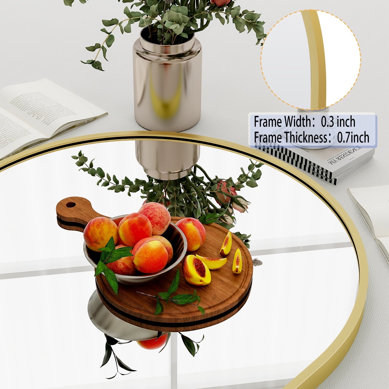 BEAUTYPEAK 64"x 21" Full Length Mirror Arched Standing Floor Mirror Full Body Mirror, Gold