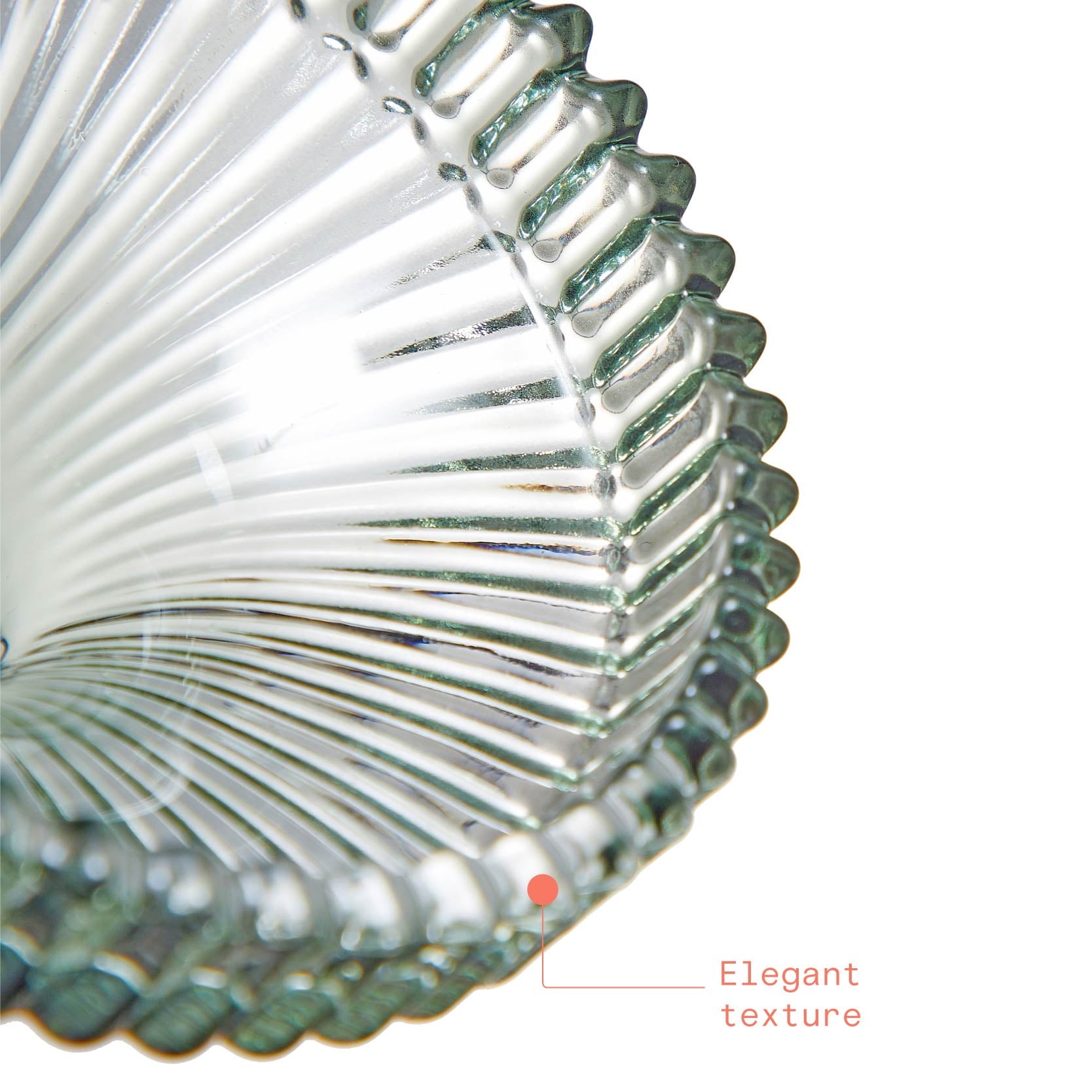 Beautiful Contemporary Sage Green Ribbed Glass Lidded Decorative Jar by Drew Barrymore, 4.02" L x 4.84" H