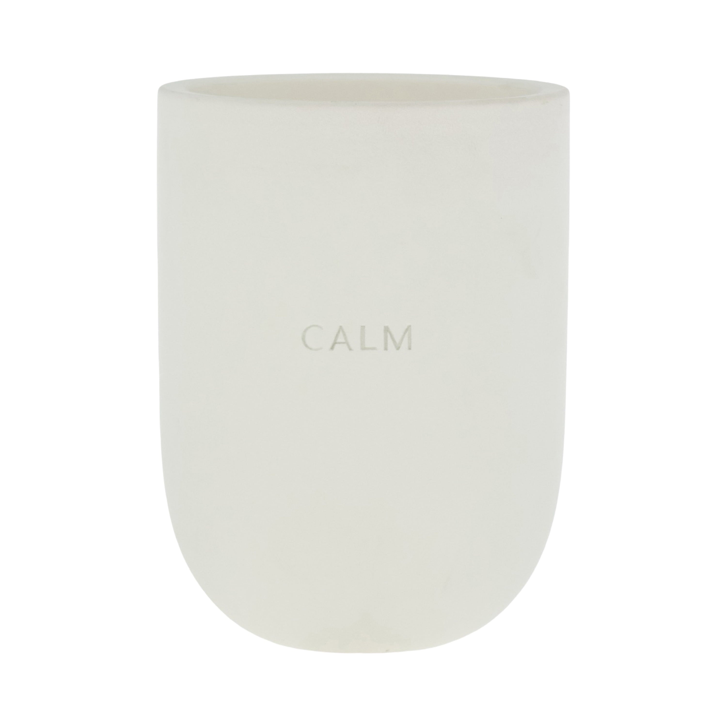 Allswell Calm Scented Ceramic Jar Spa Candle 10 oz., Coconut & Citrus & Amber, White