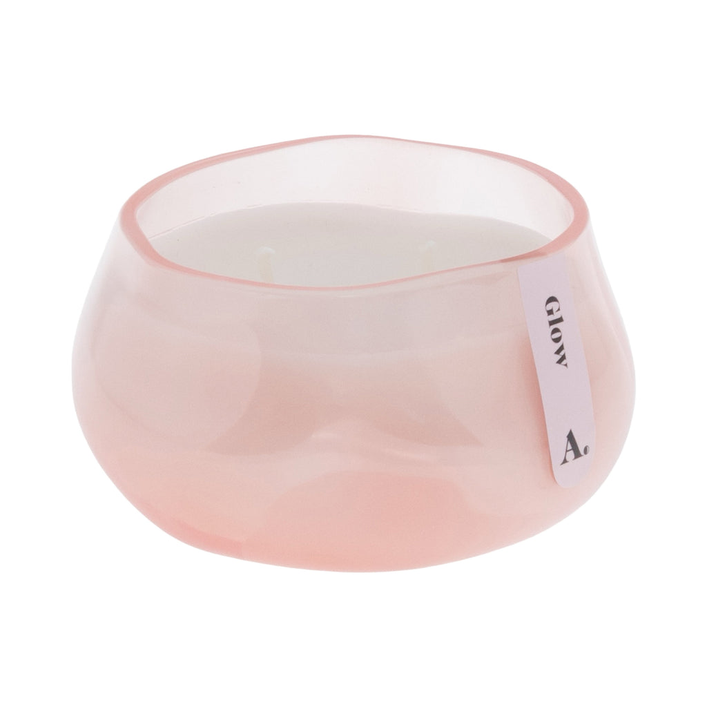 Allswell Glow (Vanilla + Pear + Coconut) Scented 1-Wick Organic Blown Jar Spa Candle 8oz.