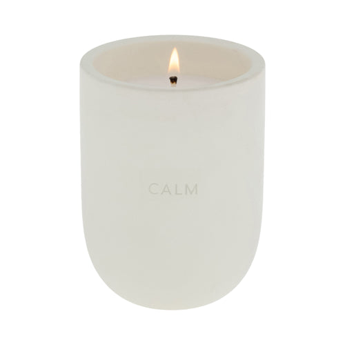 Allswell Calm Scented Ceramic Jar Spa Candle 10 oz., Coconut & Citrus & Amber, White