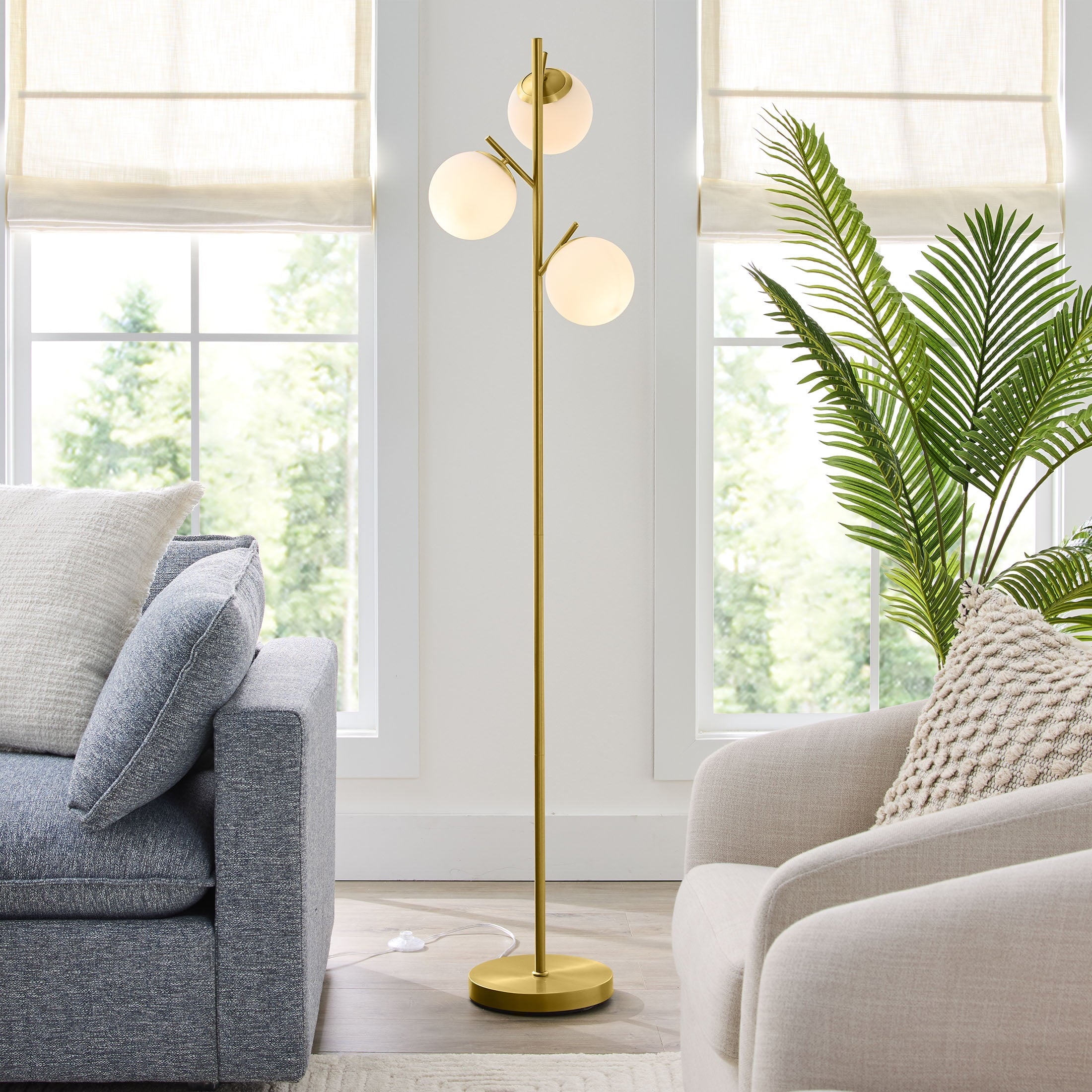 Better Homes & Gardens 3-Globe Floor Lamp Modern Freestanding Lamp Living Room w/Foot Switch