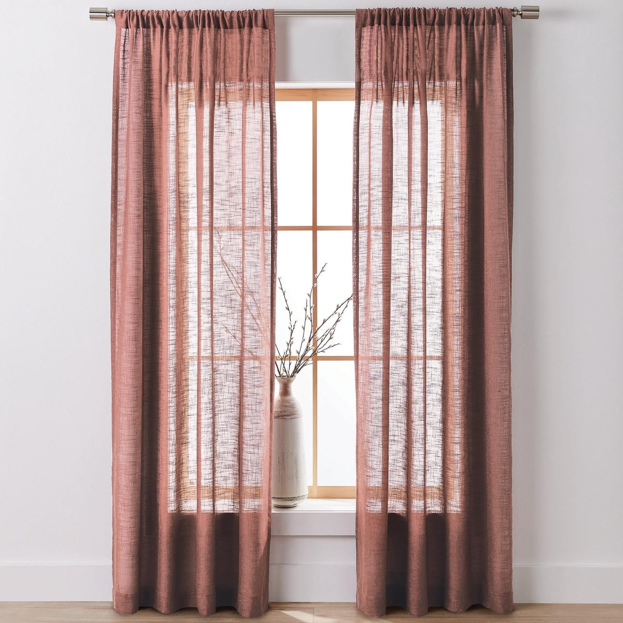 Better Homes & Gardens 100% Blackout Linen Blend Single Curtain, 50x84, Dark Cilantro