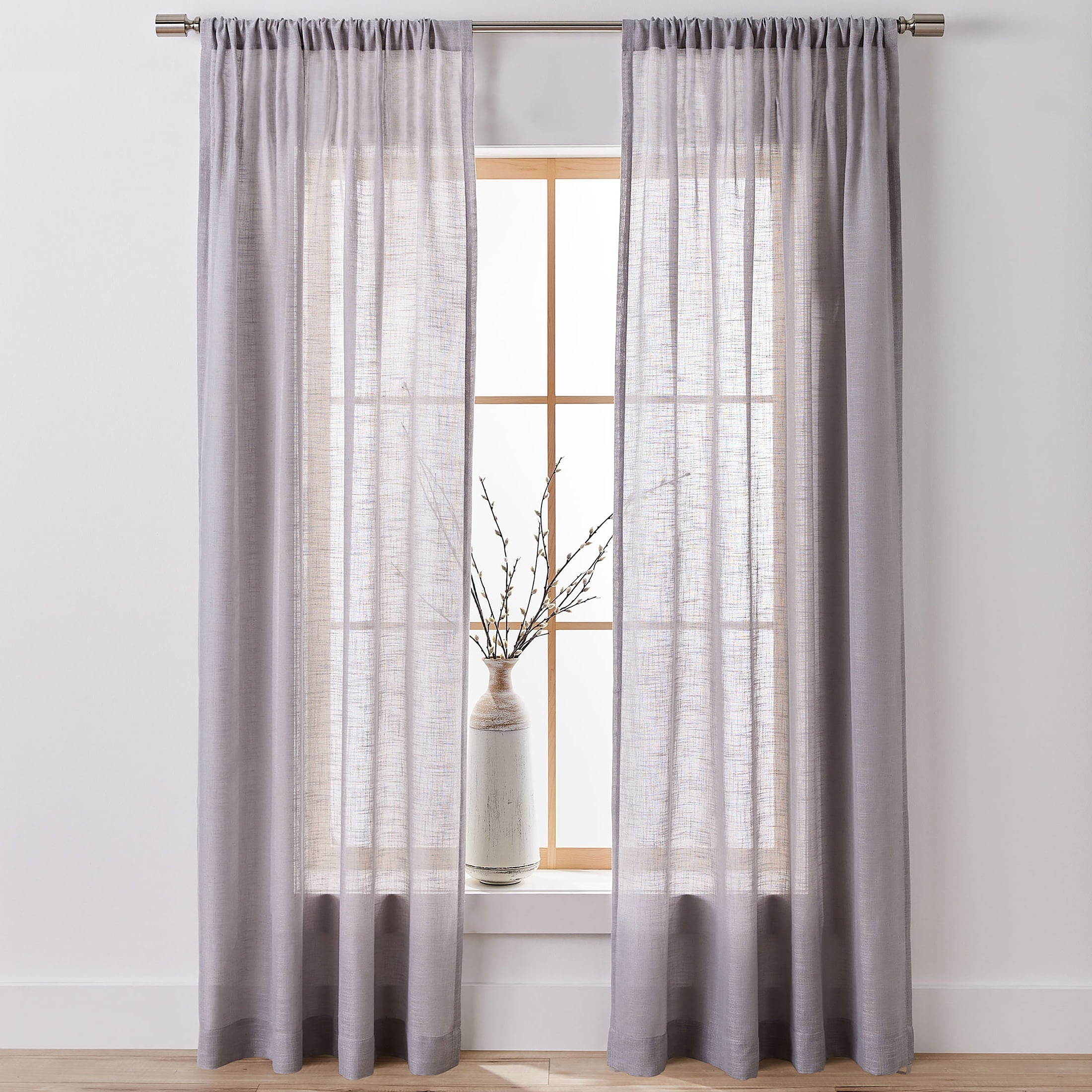 Better Homes & Gardens 100% Blackout Linen Blend Single Curtain, 50x84, Dark Cilantro