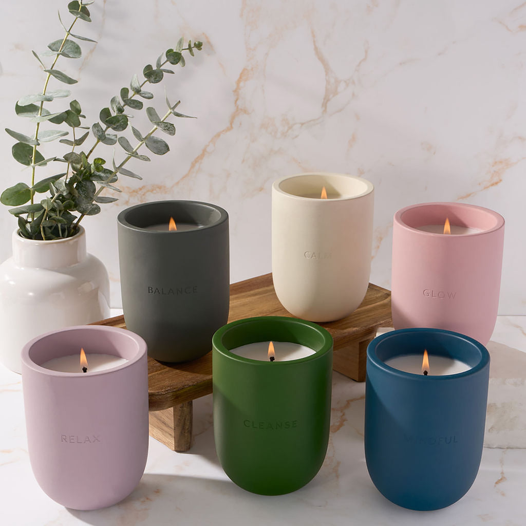 Allswell Calm Scented Ceramic Jar Spa Candle 10 oz., Coconut & Citrus & Amber, White