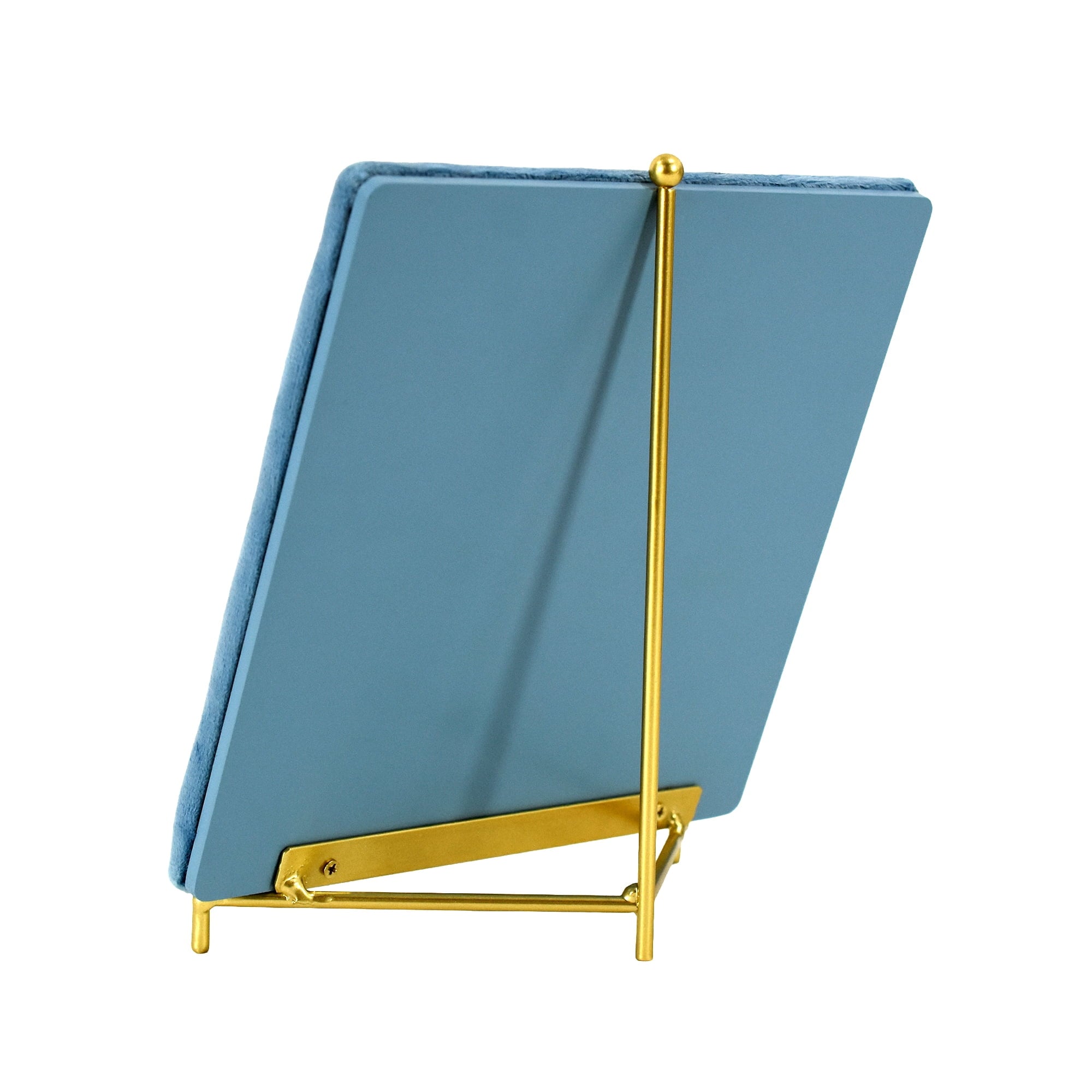 Beautiful "What's The Best That Could Happen?" Motivational Quote Velvet Blue Picture Frame on Gold Metal Easel – Square 7x7 Tabletop Inspirational Decor for Desk, Bedroom, Living Room